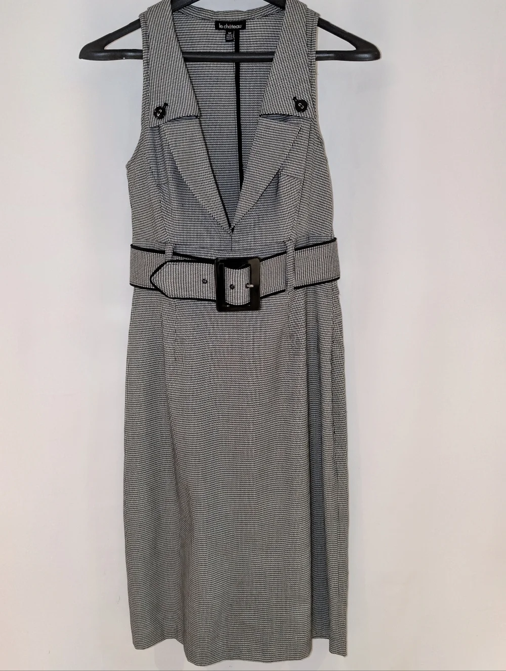 Let chateau 3/4 length Houbdstooth V Neck dress - Picture 1 of 8